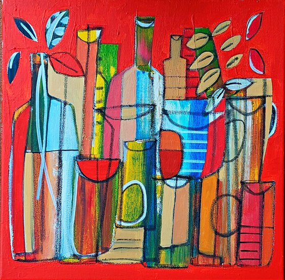 Still Life and Bottles III