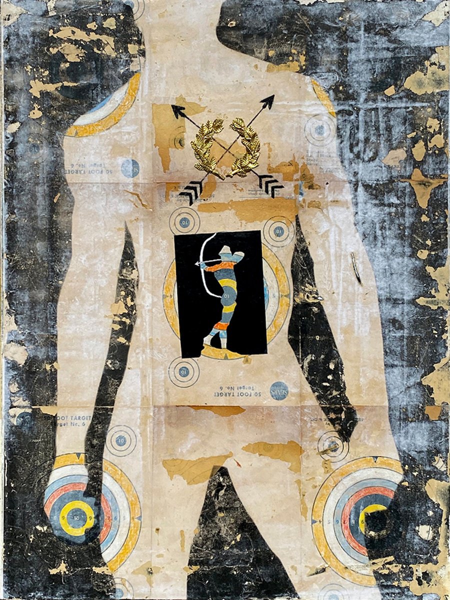 Portrait Collage By Adam Collier Noel, 18 X 24, Apollo, Original Artwork