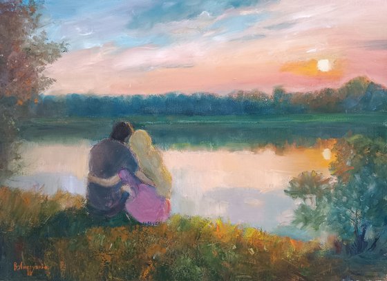 Couple by the river