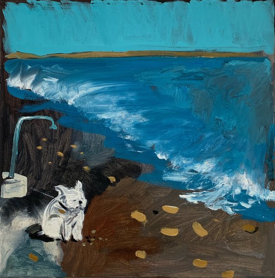 French Riviera. Dog and the Sea