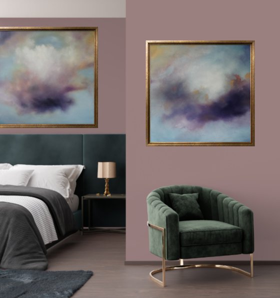 Clouds of Peace; Diptych (two) paintings