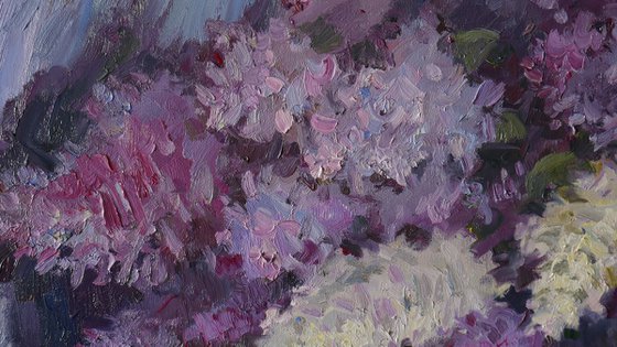 The Night Lilacs - Lilac painting