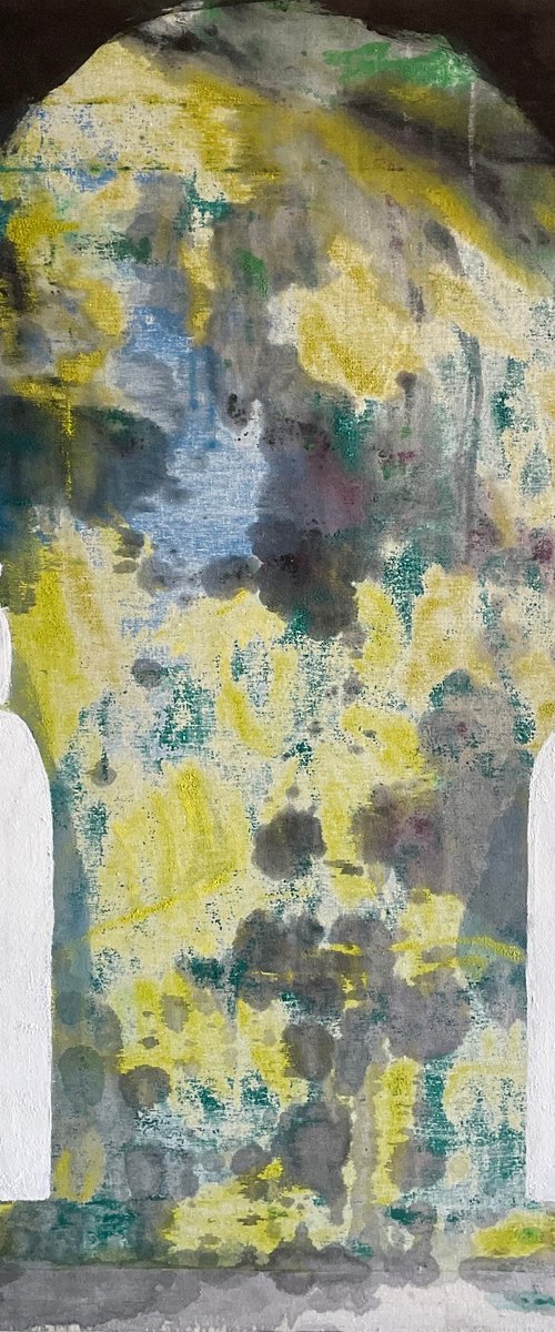 Portrait with White Earrings by Gela MIKAVA