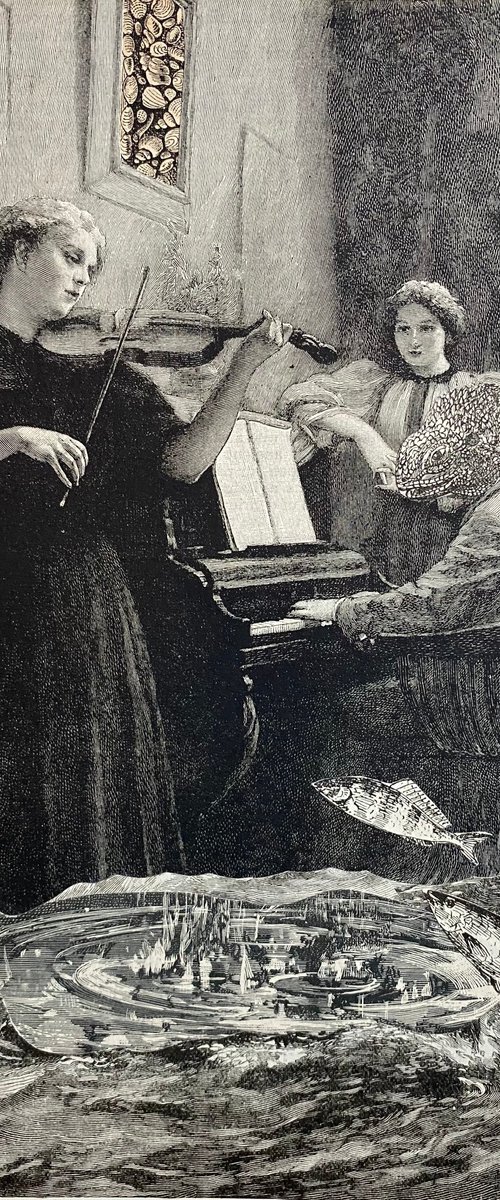 Piano Violin and water by Tudor Evans