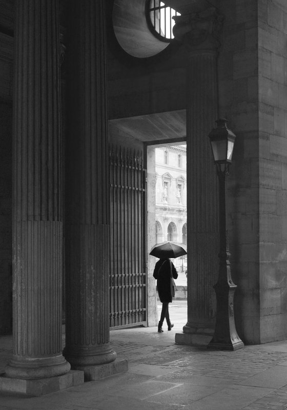 " Rain. Louvre. Paris "