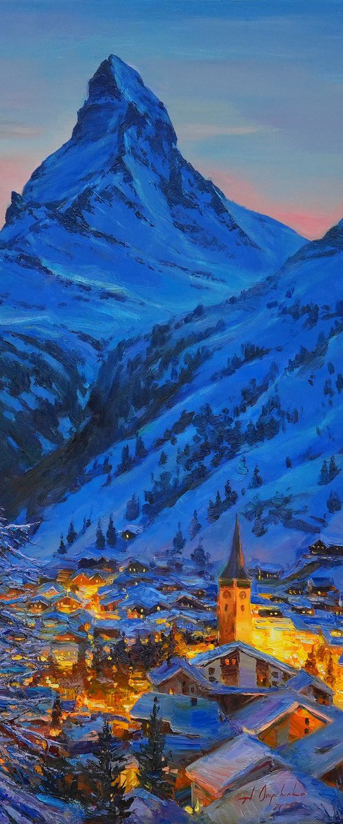 Evening at the Matterhorn by Alisa Onipchenko-Cherniakovska