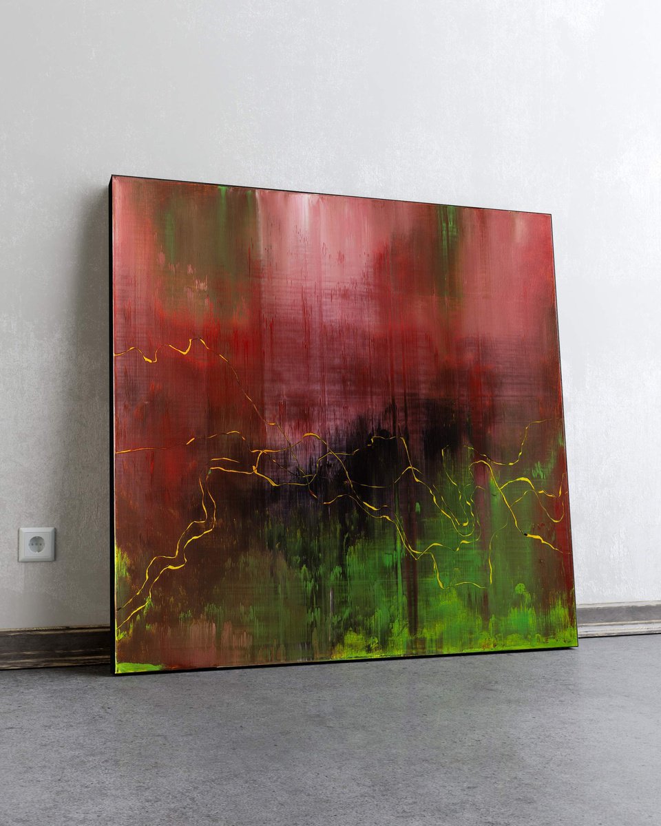 Organic Abstract Acrylic Painting By Nemanja Nikolic, 36 X 36", Kiss That Will Blow Your Mind, Original Artwork