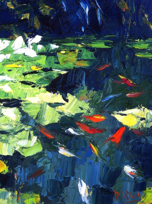 Water Lilies and Goldfishes by Paul Cheng