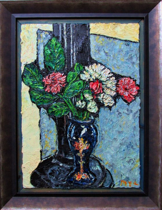Flowers on a cold stove