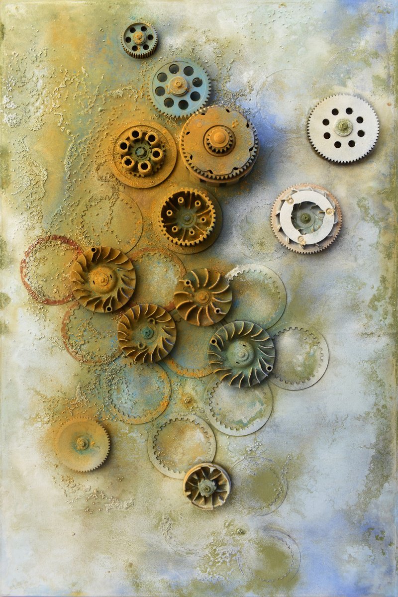 Organic Abstract Painting By Milena Nicosia, 31 X 49", La Mappa Degli Illuminati, Original Artwork