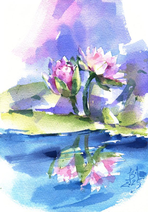 Diptych "Pink Lotuses"