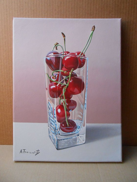 Still Life with Cherries in a Glass