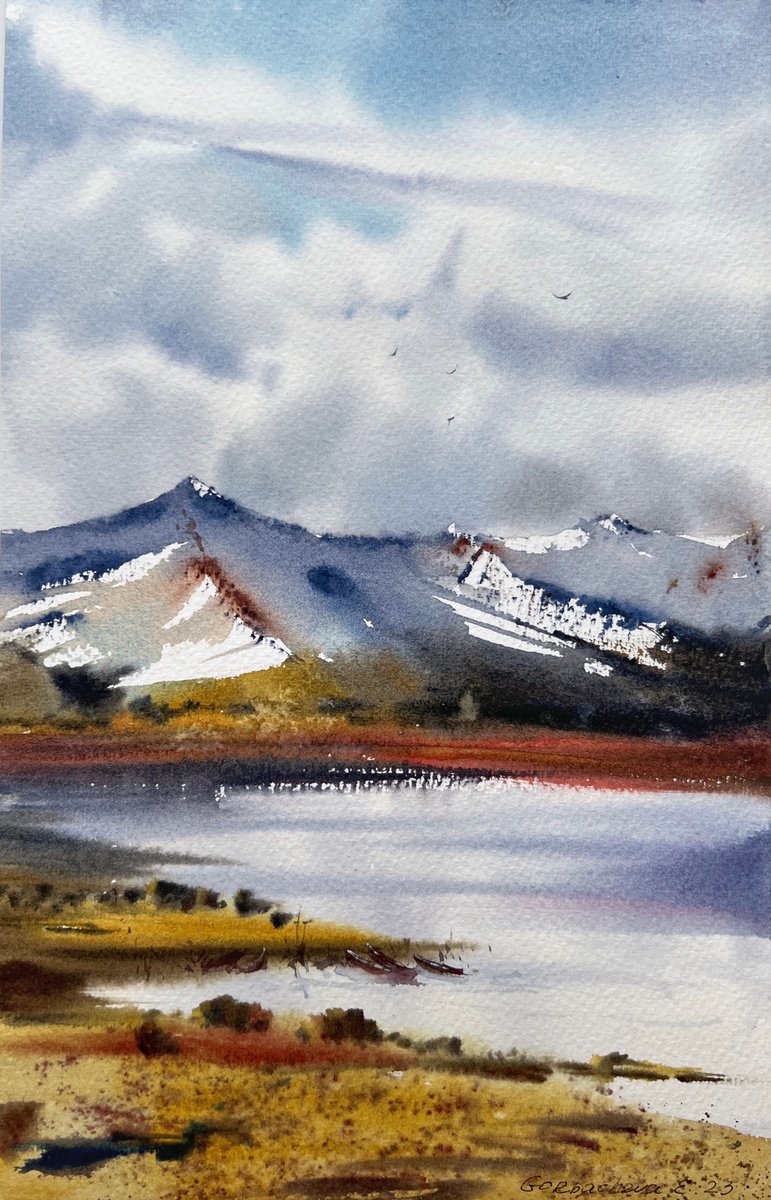 Eugenia Gorbacheva | Original Watercolour | Mountain River #40 | 20 X 31Cm | Artwork For Sale On Artfinder