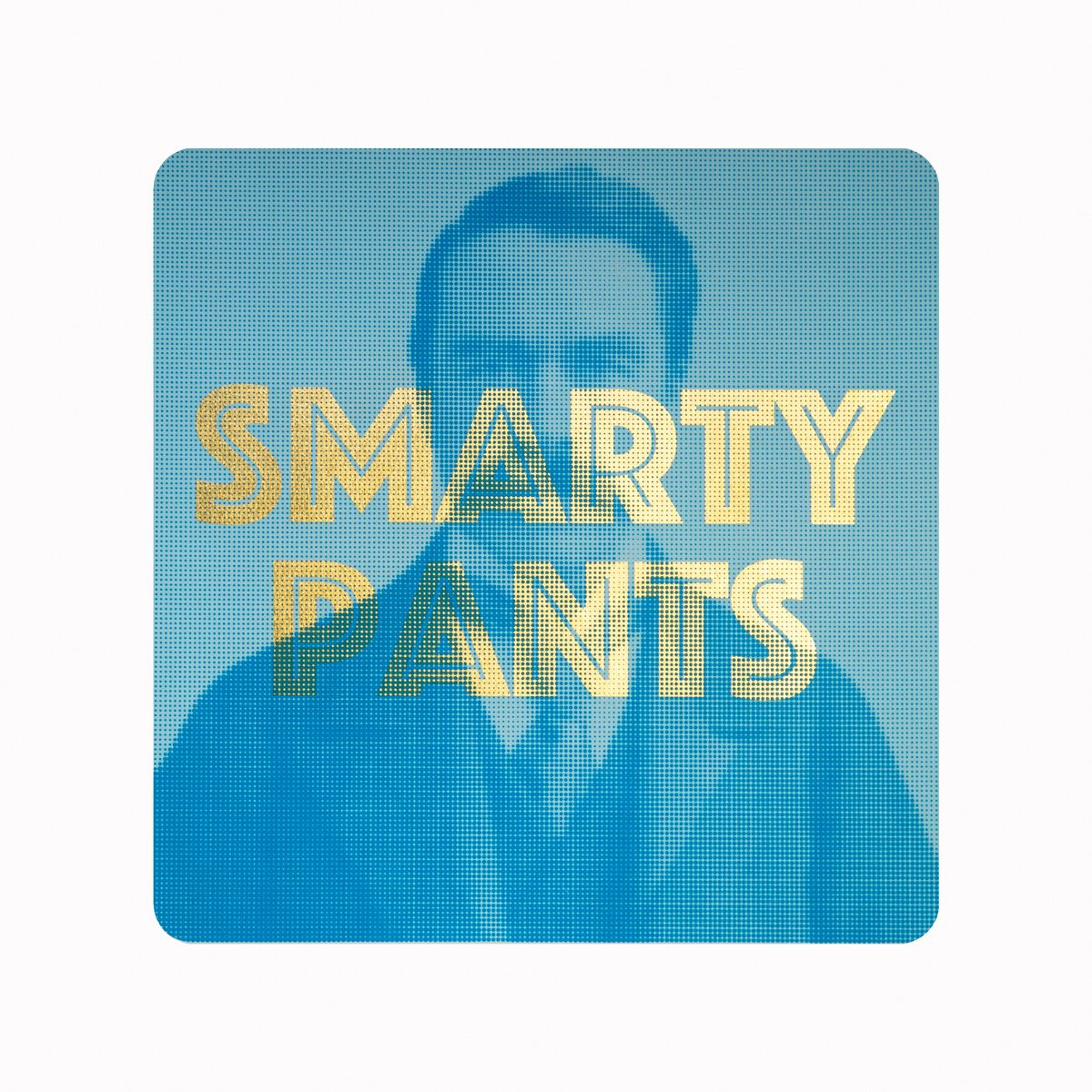Typographic Portrait Screenprint By Aawatson, 20 X 20, Smarty Pants (Blue), Original Artwork
