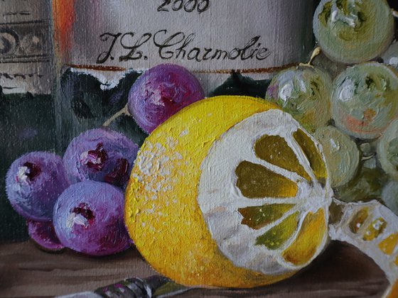 Red Wine and Grapes