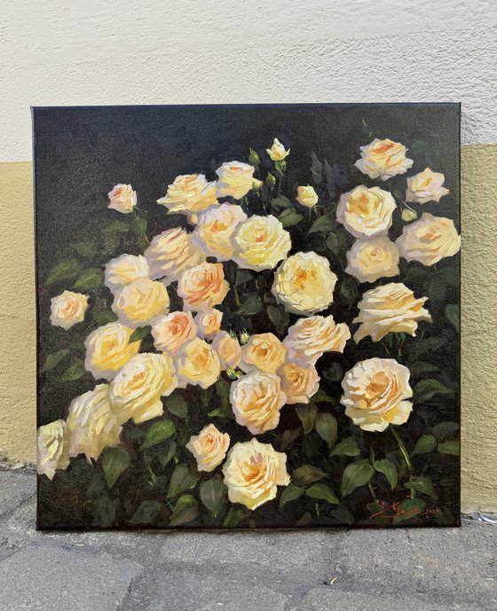 Yellow and Peach Roses