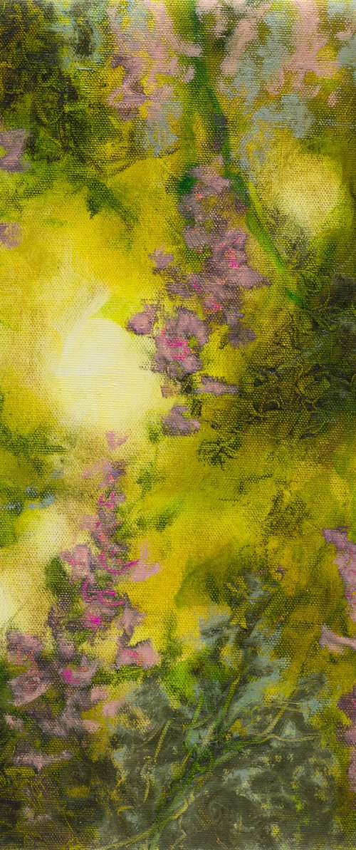 Wisteria - floral abstract - oil painting by Fabienne Monestier