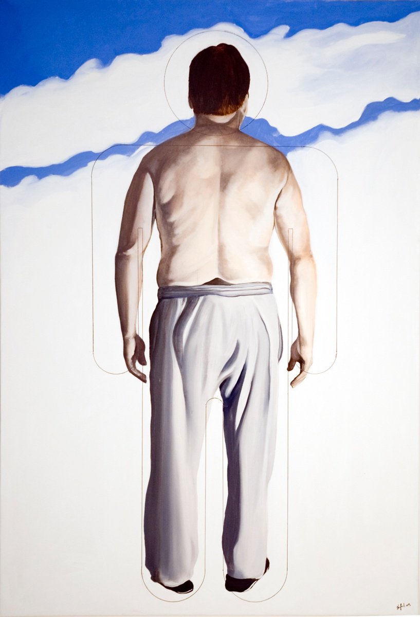 Urban And Pop Portrait Oil Painting By Kujbus Janos, 51 X 75", Always A Partner, Original Artwork