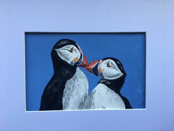 Kissing Puffins