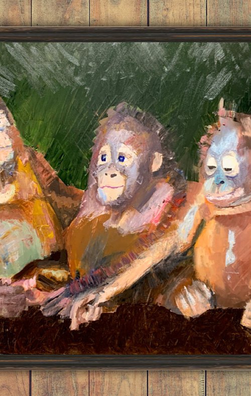 Three Baby Orangutans by Ryan Louder