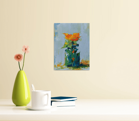 Modern still life painting. Small original artwork