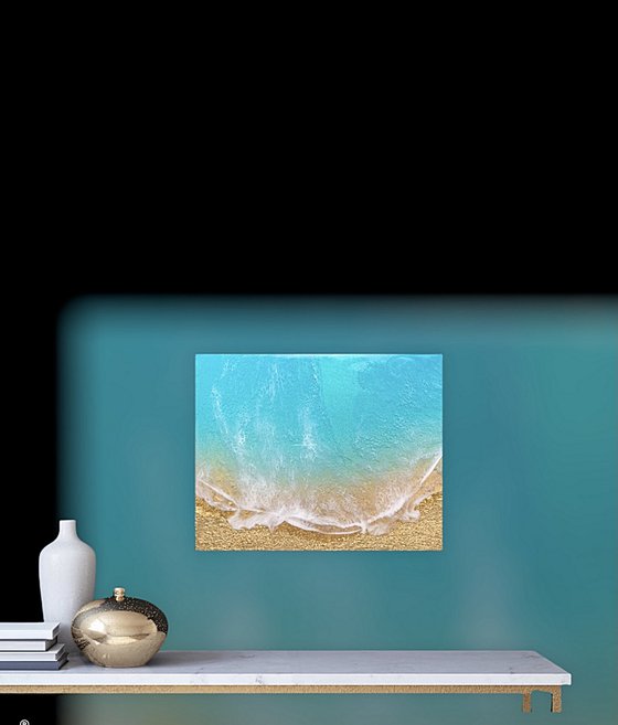 Teal Waves #27 Beachscape Painting