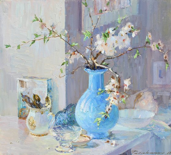 Still life with a blue vase