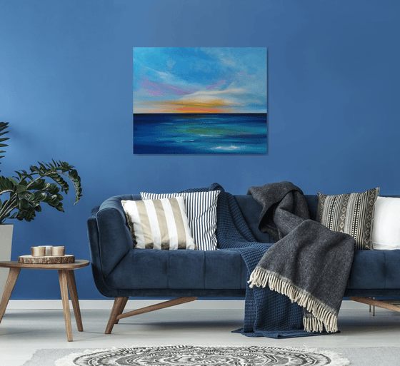 Dusk Embers - Cornish Seascape, Art, Skyscape