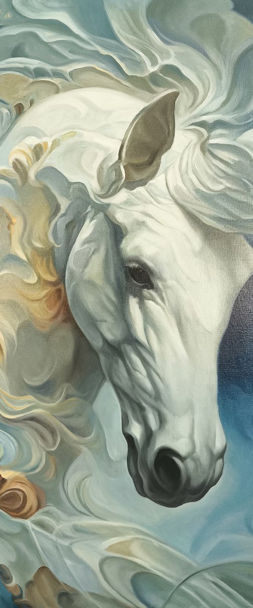 Ethereal White Horse by Tamar Nazaryan