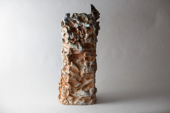 Soda-Fired Ceramic Sculptural Vase