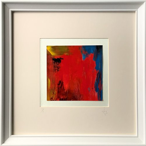 Fuse 1 (Red) - Framed, ready to hang painting by Jon Joseph