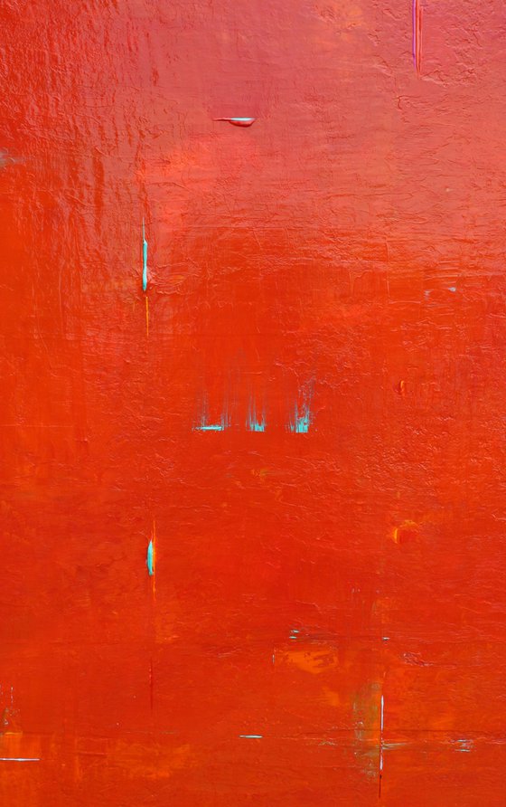 Primitive Red Orange Abstract II