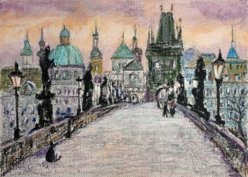 Charles Bridge. Prague /  ORIGINAL PAINTING by Salana Art Gallery