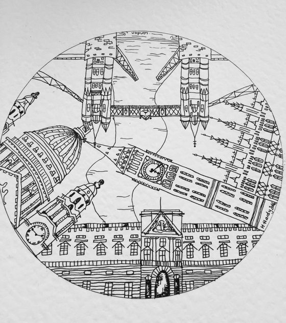 London pen drawing