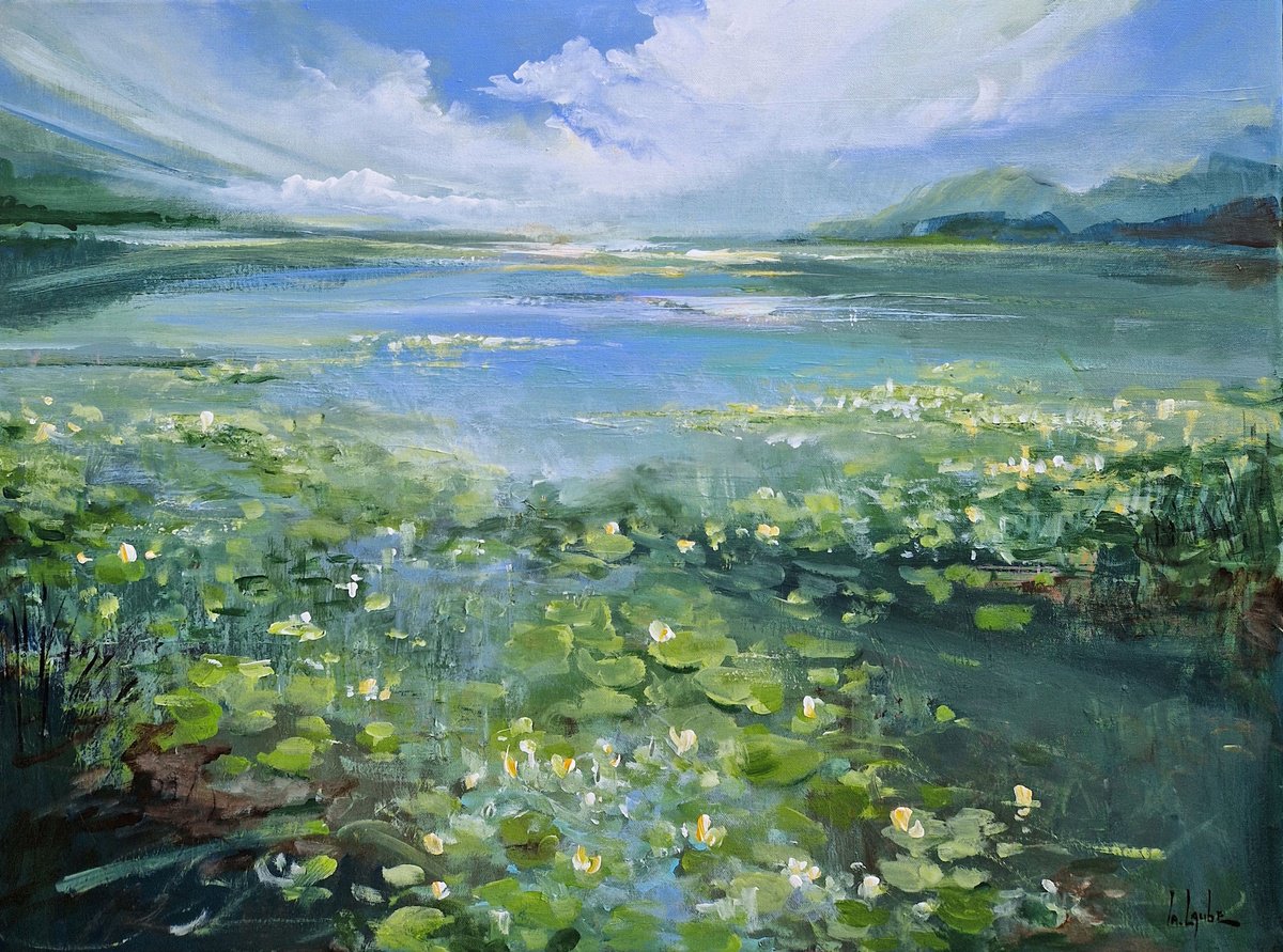 Lake with water lilies by Irina Laube