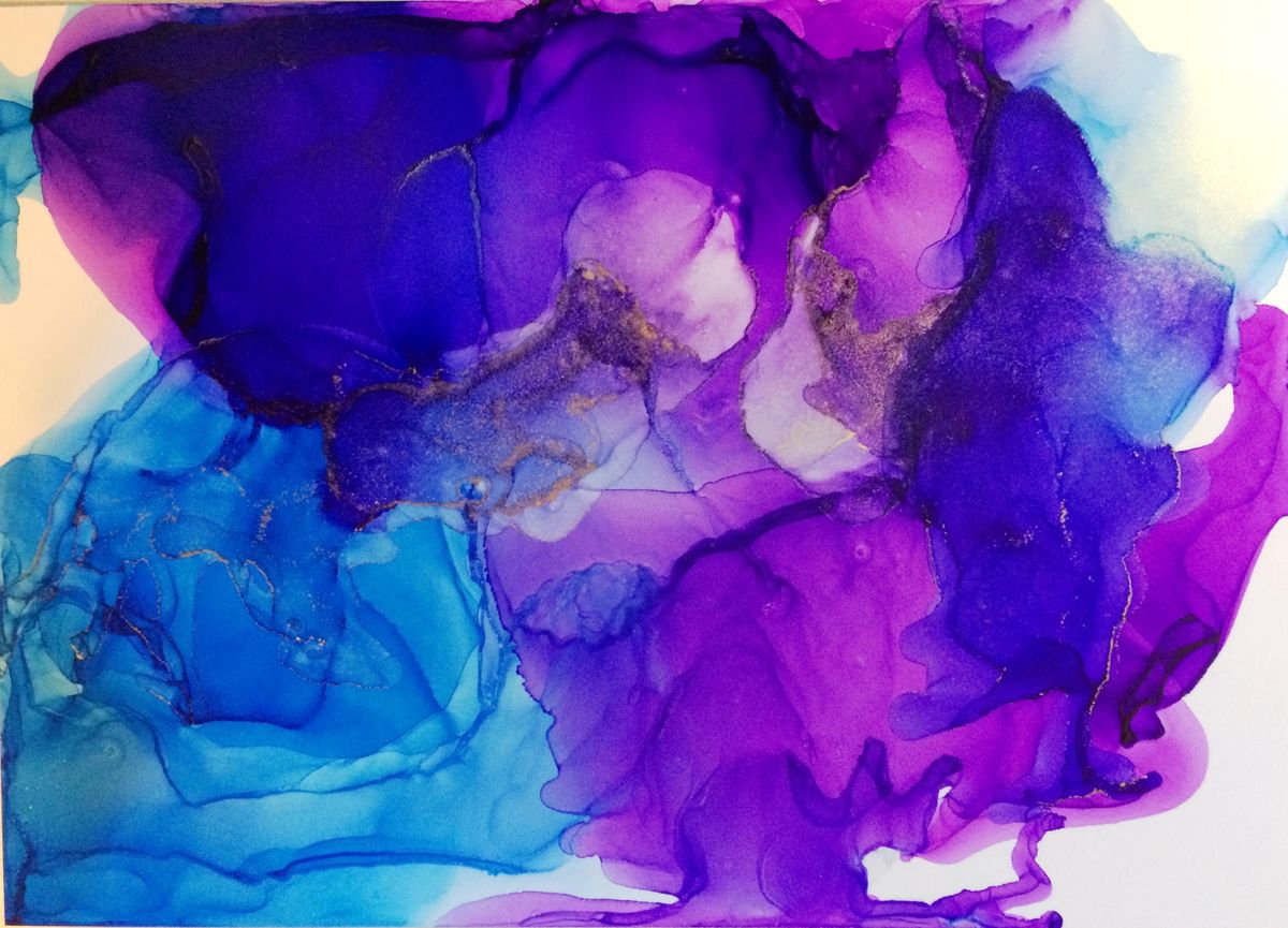 Exotic Minerals I Abstract painting on card by Maxine Anne Martin