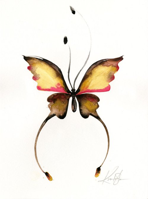 Watercolor Butterfly 14 - Abstract Butterfly Watercolor Painting by Kathy Morton Stanion