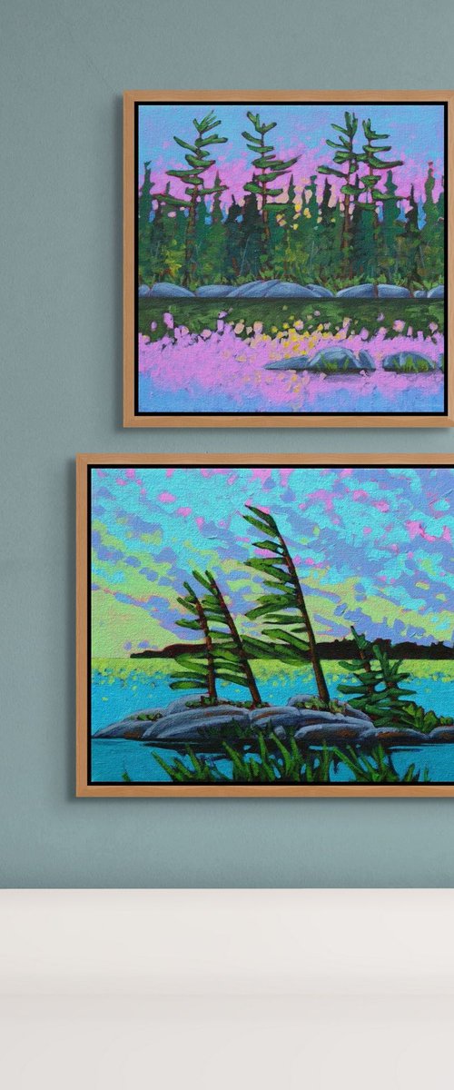 Lake Paintings, Set of Two by Sage Mountain Studio