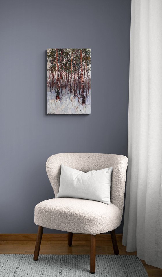 Winter Pine Forest at Dusk