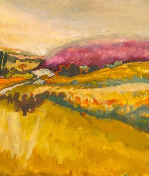 Landscape of Corfe Castle Dorset by Patricia Clements