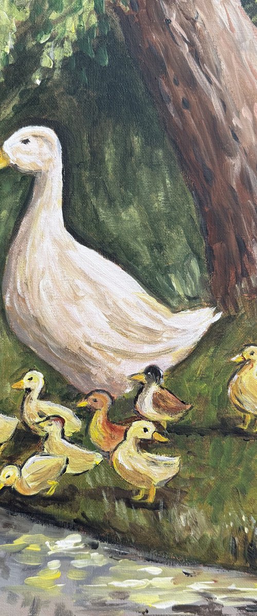 Serene Duck Family by Aisha Haider