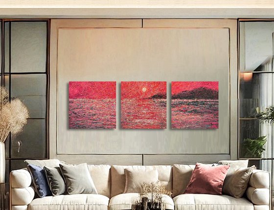 Scarlet Dreams- triptych