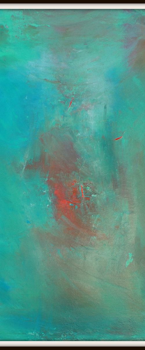 Teal Green Blue Abstract by Robert Lynn