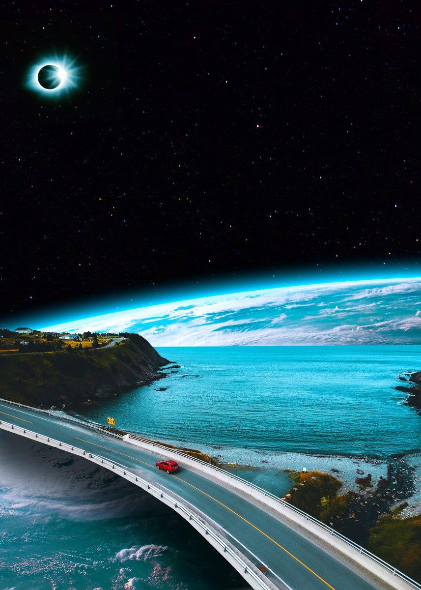 Surrealistic Landscape Giclee Print By Darius Comi, 11 X 17, Timeless Boulevard, Original Artwork