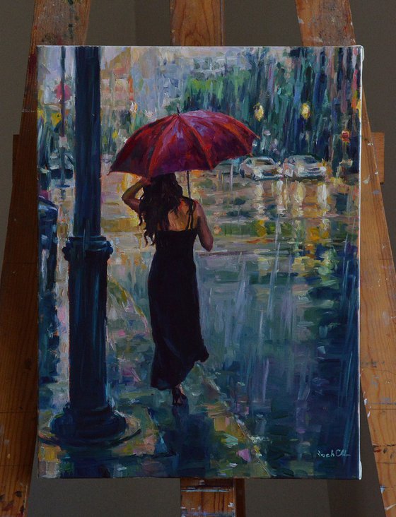 She and the rainy street