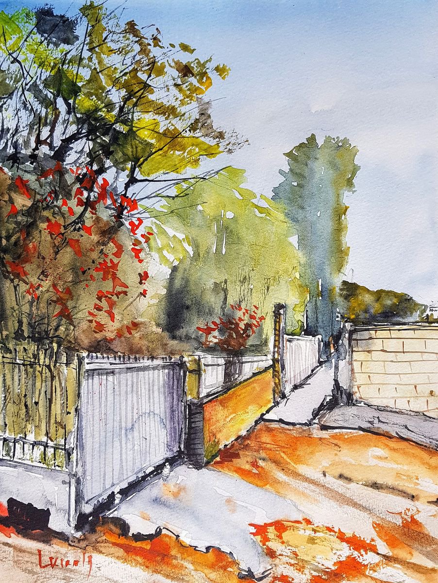 Impressionistic Botanical Watercolour By Leonid Kirnus, 10 X 13", Hibiscus, Original Artwork