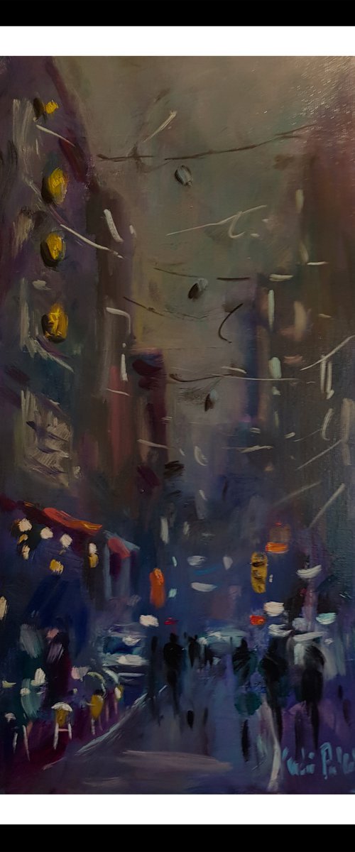 Side Street at Night by Andre Pallat