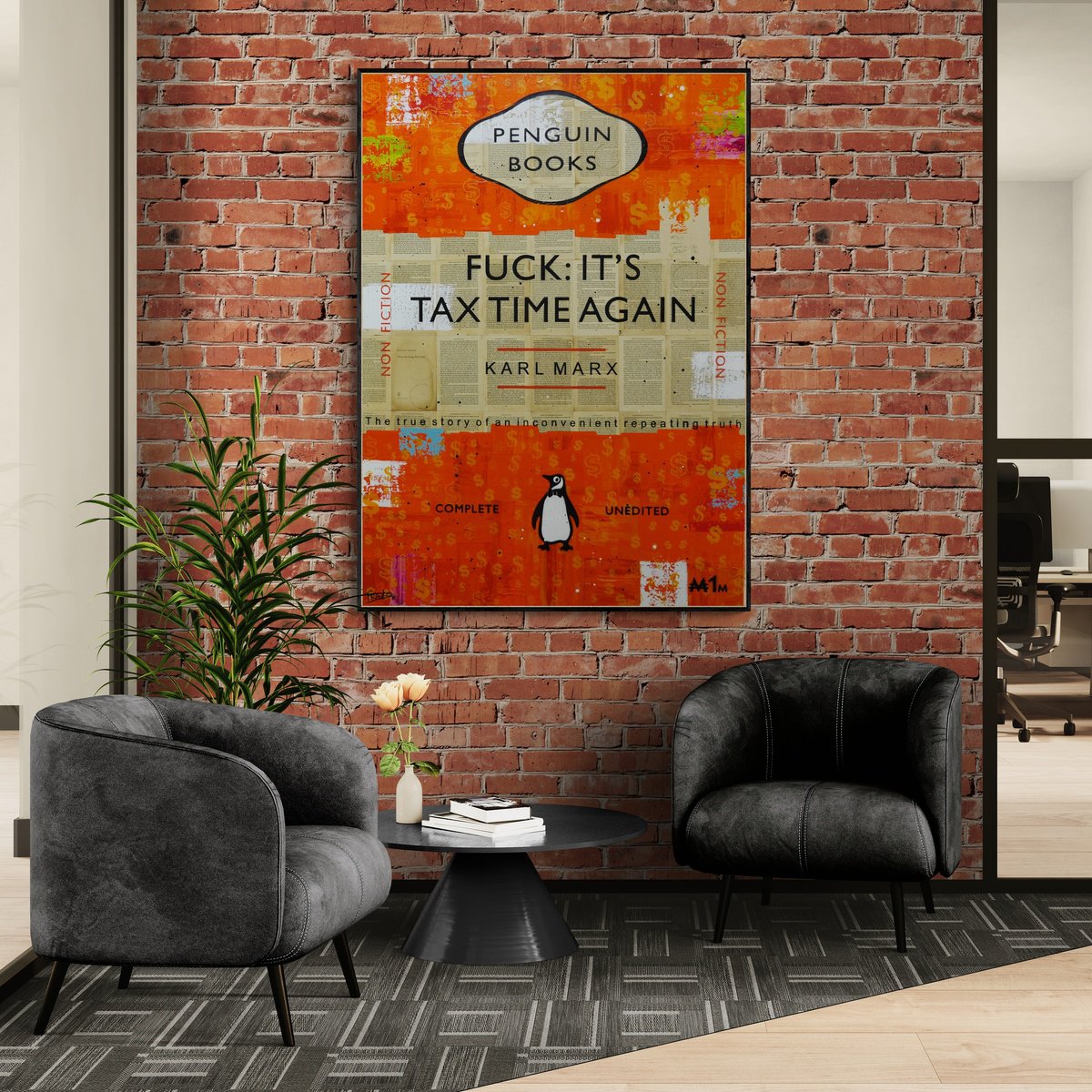 Urban And Pop Abstract Painting By Franko, 39 X 55, Marxist Reality, Original Artwork