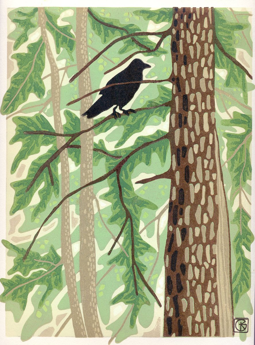 Animal Linocut By Kate Goetz, 11 X 13", Who