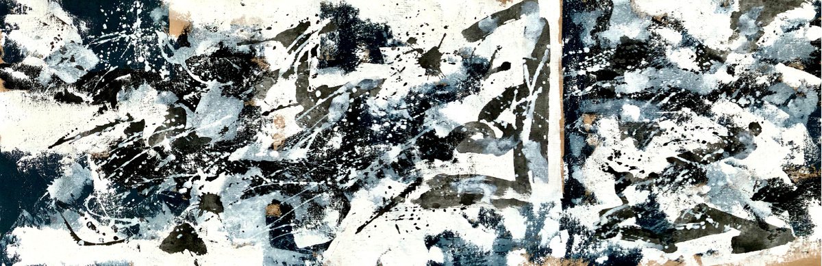 Abstraction No. 421 black & white XXL by Anita Kaufmann
